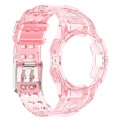 For Samsung Galaxy Watch4 40mm Silicone Integrated Watch Band(Transparent Pink)