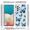 For Samsung Galaxy A53 Transparent Painted Phone Case(Blue Butterflies)