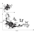 2 PCS/Set D-72 Butterfly Love Flower Pattern Car Modified Decorative Sticker(Black)