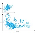 2 PCS/Set D-72 Butterfly Love Flower Pattern Car Modified Decorative Sticker(Blue)