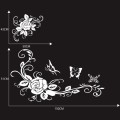 2 PCS/Set D-72 Butterfly Love Flower Pattern Car Modified Decorative Sticker(White)