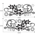 2 PCS/Set D-75 Flower Vine Pattern Car Modified Decorative Sticker(Black)