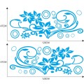 2 PCS/Set D-75 Flower Vine Pattern Car Modified Decorative Sticker(Blue)