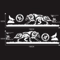 2 PCS/Set D-180 Wolf Totem Pattern Car Modified Decorative Sticker(White)