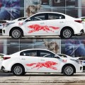 2 PCS/Set D-218 Wolf Totem Pattern Car Modified Decorative Sticker(Red)