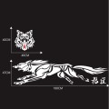 2 PCS/Set D-218 Wolf Totem Pattern Car Modified Decorative Sticker(White)