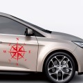 D-366 Compass Pattern Car Modified Decorative Sticker(Red)