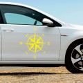 D-366 Compass Pattern Car Modified Decorative Sticker(Yellow)
