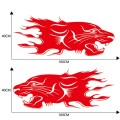 2 PCS/Set D-417 Lion Pattern Car Modified Decorative Sticker(Red)