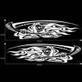 2 PCS/Set D-435 Grim Reaper Pattern Car Modified Decorative Sticker(White)