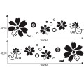 2 PCS/Set D-510 Flowers Pattern Car Modified Decorative Sticker(Black)