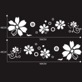 2 PCS/Set D-510 Flowers Pattern Car Modified Decorative Sticker(White)