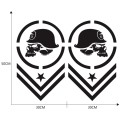 2 PCS/Set D-739 Skull Pattern Car Modified Decorative Sticker(Black)