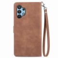For Samsung Galaxy A32 4G Embossed Flower Shockproof Leather Phone Case(Brown)