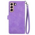 For Samsung Galaxy S21 5G Embossed Flower Shockproof Leather Phone Case(Purple)