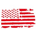D-778 American Flag Pattern Car Modified Decorative Sticker(Red)