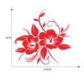 D-798 Flowers Bloom Pattern Car Modified Decorative Sticker(Red)