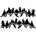 2 PCS/Set D-924 Mountain Woods Pattern Car Modified Decorative Sticker(Black)
