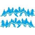 2 PCS/Set D-924 Mountain Woods Pattern Car Modified Decorative Sticker(Blue)