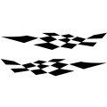 2 PCS/Set D-943 Checkered Flag Pattern Car Modified Decorative Sticker(Black)