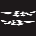 2 PCS/Set D-943 Checkered Flag Pattern Car Modified Decorative Sticker(White)