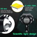 S8 Motorcycle Rearview Mirror LED Strobe Spotlight(Black)