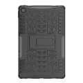 For Lenovo Tab M10 Plus 10.6 3rd Gen 2022 Tire Texture TPU+PC Shockproof Case with Holder(Black)