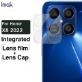 For Honor X8 2022 imak Integrated Rear Camera Lens Tempered Glass Film with Lens Cap