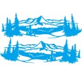 2 PCS/Set D-957 Mountains Pattern Car Modified Decorative Sticker(Blue)