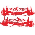 2 PCS/Set D-957 Mountains Pattern Car Modified Decorative Sticker(Red)