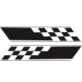 2 PCS/Set D-962 Checkered Flag Pattern Car Modified Decorative Sticker(Black)