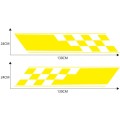 2 PCS/Set D-962 Checkered Flag Pattern Car Modified Decorative Sticker(Yellow)