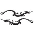 2 PCS/Set D-965 Dragon Pattern Car Modified Decorative Sticker(Black)