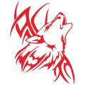 D-967 Wolf Tribe Pattern Car Modified Decorative Sticker(Red)