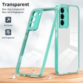 For Samsung Galaxy S22 5G 3 in 1 Clear TPU Color PC Frame Phone Case(Light Green)