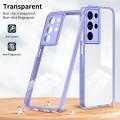 For Samsung Galaxy S22 Ultra 5G 3 in 1 Clear TPU Color PC Frame Phone Case(Purple)