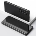 For Samsung Galaxy Z Fold4 5G Single Electroplating Flip Mirror Shockproof Phone Case(Black)