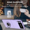 For Samsung Galaxy Z Flip4 Armor Ring Holder Phone Case(Purple)