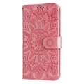 For Xiaomi Redmi Note 9S Embossed Sunflower Leather Phone Case(Pink)