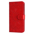 For Xiaomi Redmi Note 11S / Note 11 4G Foreign Version Embossed Sunflower Leather Phone Case(Red)