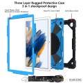 For Samsung Galaxy Tab A8 10.5 2021 X200 Contrast Color Robot Silicone + PC Tablet Case(Black+Blue)