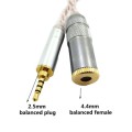 ZS0156 Balanced Inter-conversion Audio Cable(2.5 Balanced Male to 4.4 Balanced Female)