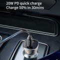 WiWU PC500 72W USB + Type-C Dual Ports Car Charger(Gray)