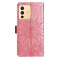 For vivo S12 / V23 5G Embossed Sunflower Leather Phone Case(Rose Gold)