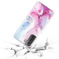 For Samsung Galaxy S21 FE 5G IMD Marble Pattern TPU Phone Case(Pink Blue)