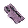 For Samsung Galaxy Z Fold4 Horizontal Flip Leather Phone Case with Pen Slot(Purple)