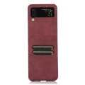 For Samsung Galaxy Z Flip4 Card Slot Leather Phone Case(Red)