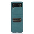 For Samsung Galaxy Z Flip4 Card Slot Leather Phone Case(Green)