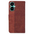 For Tecno Camon 19 Pro 5G Geometric Embossed Leather Phone Case(Brown)
