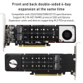 PCIe X16 to M.2 M-key NVMEx4 SSD RAID Converter Card